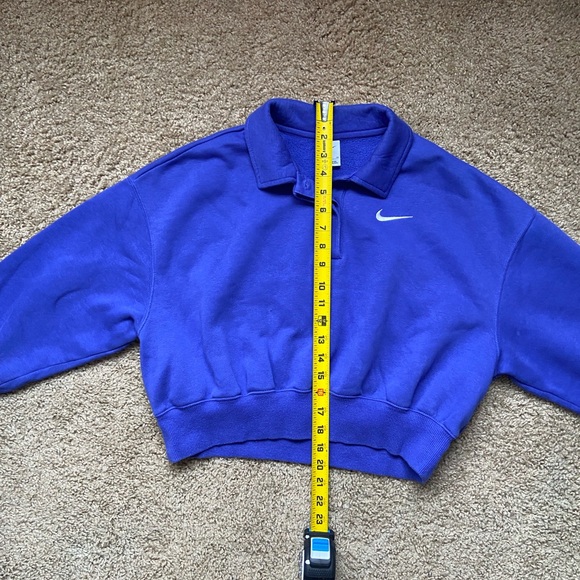 Nike Sportswear Phoenix Women’s Fleece 3/4-sleeve Crop Polo Sweatshirt - Picture 3 of 10